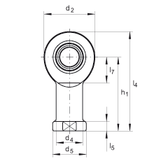 桿端軸承 GIL8-DO, 根據 DIN ISO 12 240-4 標準，帶左旋內螺紋，需維護
