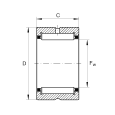 滾針軸承 NCS2616, 機加工滾道，根據(jù) ABMA 18.2 - 1982，英制