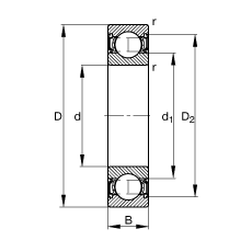 深溝球軸承 S6310-2RSR, 根據(jù) DIN 625-1 標(biāo)準(zhǔn)的主要尺寸, 耐腐蝕保護(hù)，兩側(cè)唇密封