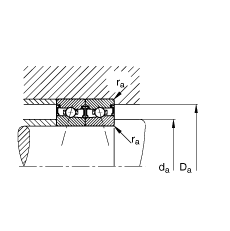 主軸軸承 HSS71902-E-T-P4S, 調節，成對安裝，接觸角 α = 25°，兩側唇密封，非接觸，限制公差