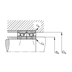 主軸軸承 HS7017-C-T-P4S, 調節，成對安裝，接觸角 α = 15°，限制公差