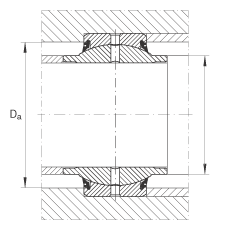 關(guān)節(jié)軸承 GE40-HO-2RS, 根據(jù) DIN ISO 12 240-1 標(biāo)準(zhǔn), 需維護(hù)，兩側(cè)唇密封